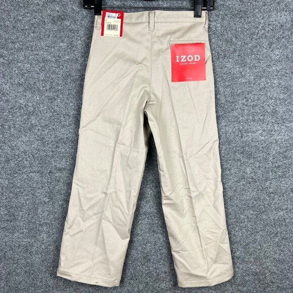 NEW IZOD‎ Boy's Pleated Trouser Pants Khaki SZ 8 - Picture 3 of 8
